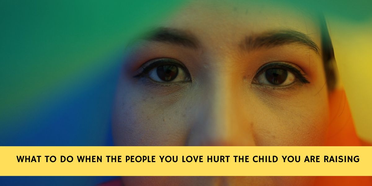 Close up image of a women's eyes with a rainbow of color surrounding them