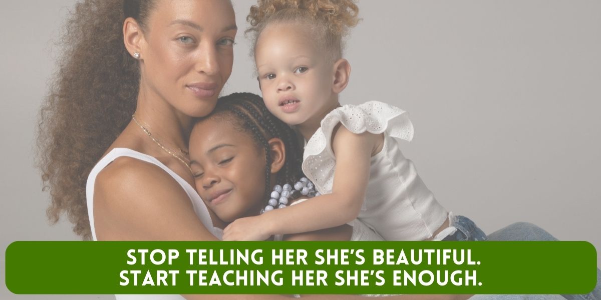 Mother bonding with her daughters