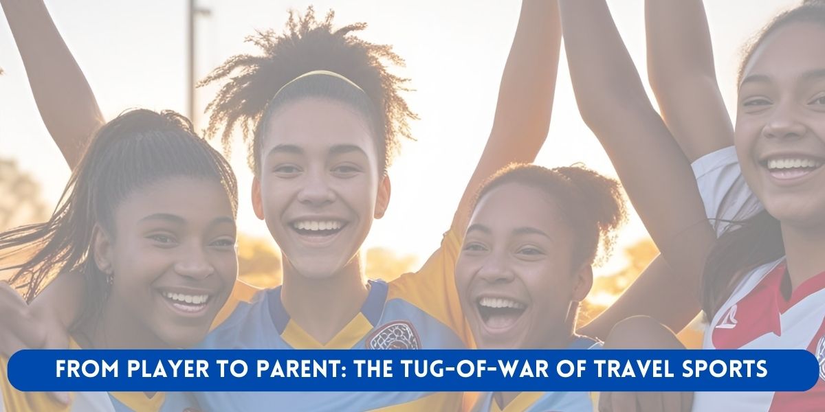 A joyful group of tug of war players celebrates together, smiling and cheering with their hands raised in victory.